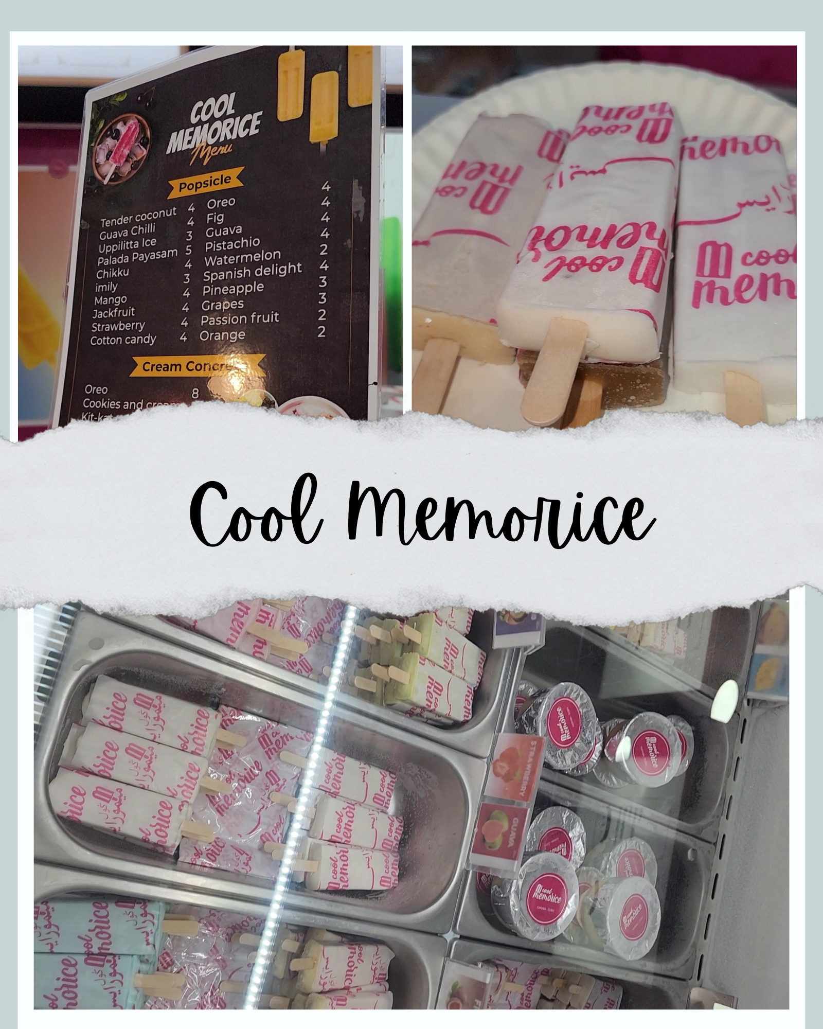 fresh fruits ice lolly- cool memorice dubai