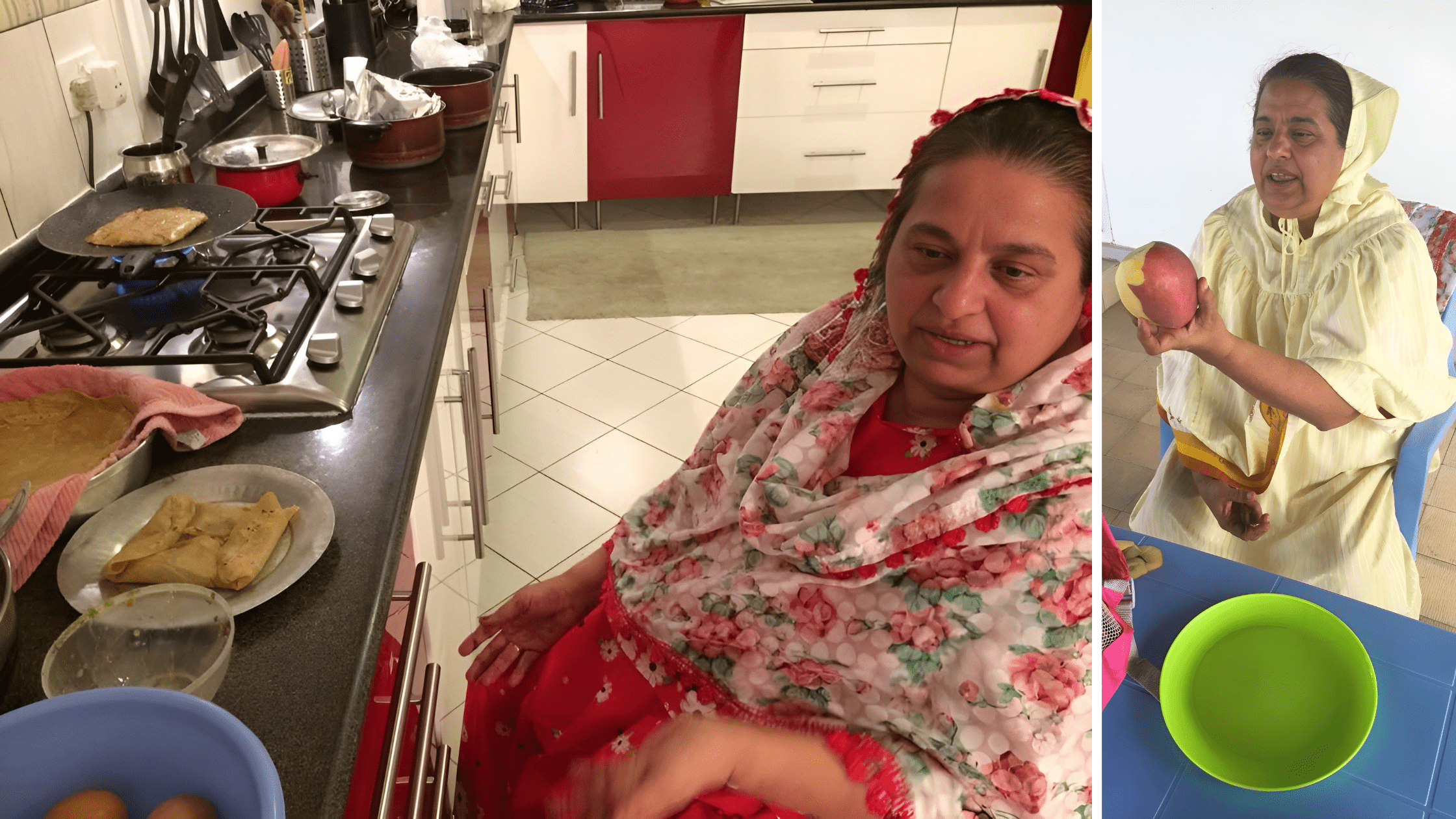 My mother with her best of food